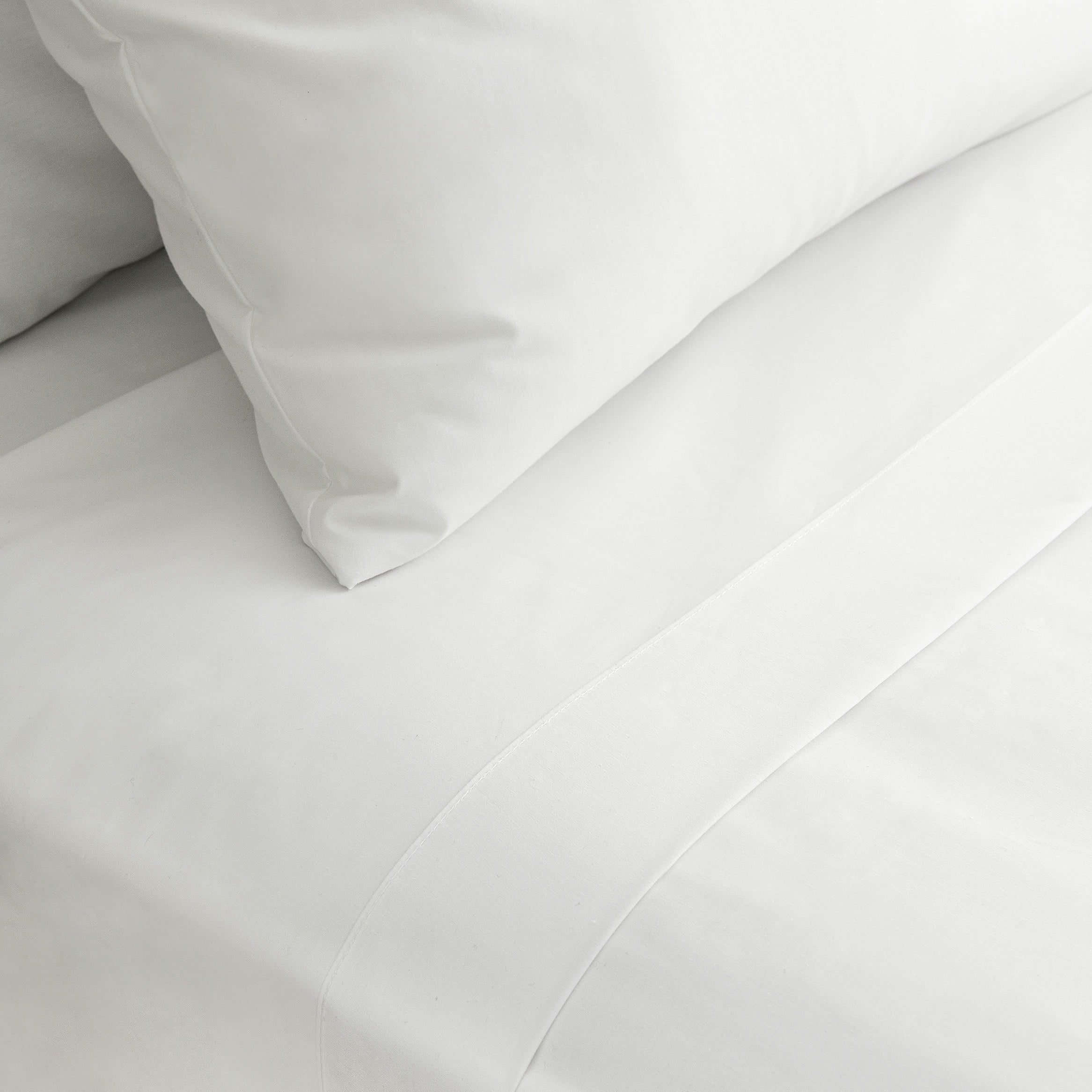 Juego de sábanas blancas de percal 100% para cama de 180 cm 4pz