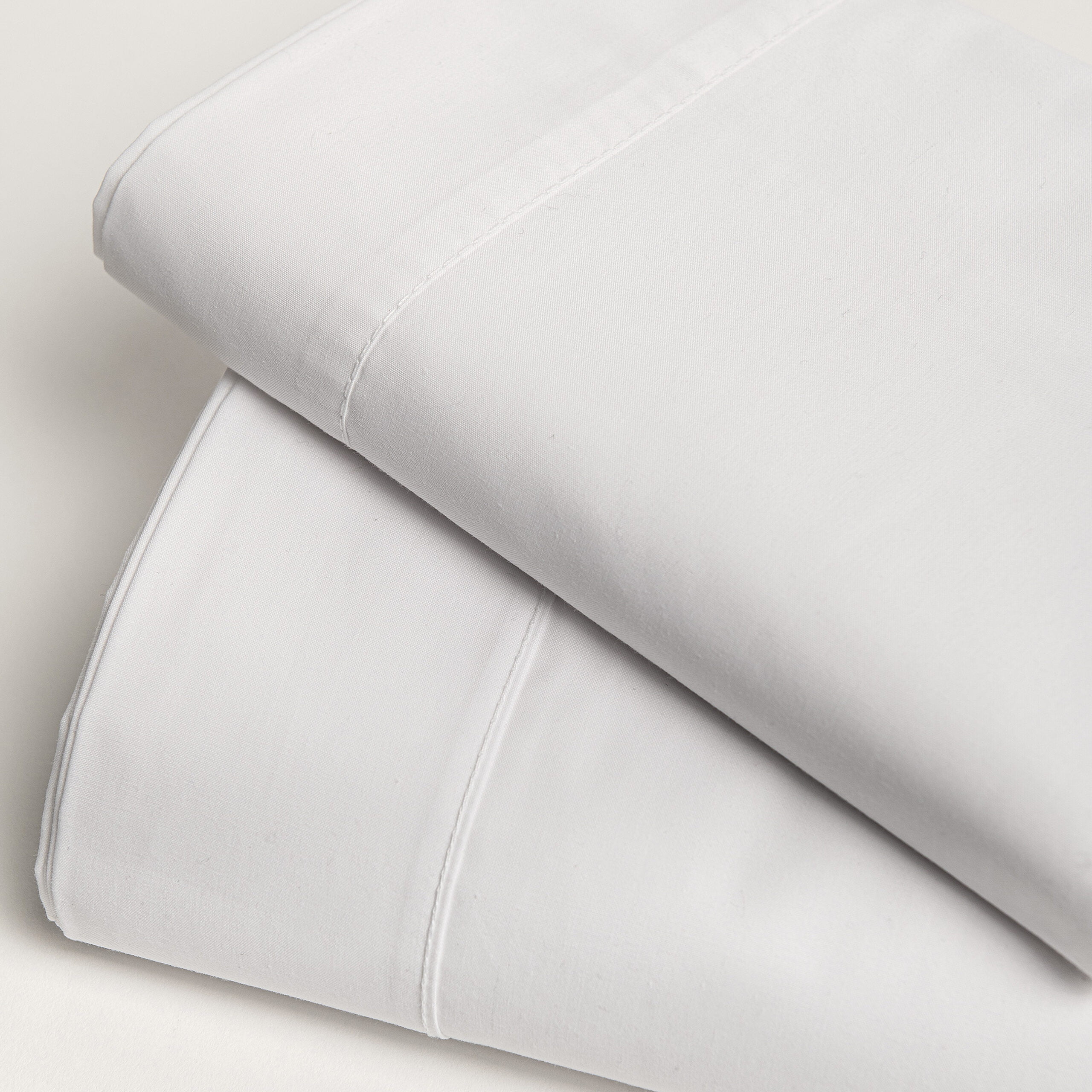 Juego de sábanas blancas de percal 100% para cama de 180 cm 4pz
