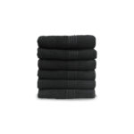 Pack de 6 Toallas Iris de color Negro 450 Gramos