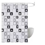 Cortina de Baño Estampada Con Protector y Ganchos