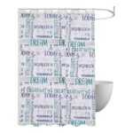 Cortina de Baño Estampada Con Protector y Ganchos