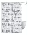 Cortina de Baño Estampada Con Protector y Ganchos
