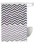 Cortina de Baño Estampada Con Protector y Ganchos