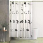 Cortina de Baño Estampada Con Protector y Ganchos