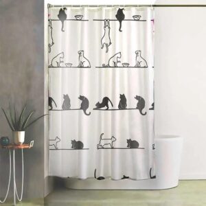 Cortina de Baño Estampada Con Protector y Ganchos