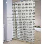 Cortina de Baño Plástica con Ganchos Formas y Colores