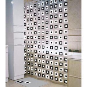 Cortina de Baño Plástica con Ganchos Formas y Colores