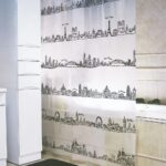 Cortina de Baño Plástica con Ganchos Formas y Colores