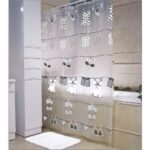 Cortina de Baño Plástica con Ganchos Formas y Colores