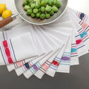 Pack de 12 Repasadores Nido de Abeja Guarda Jackard 60x40cm