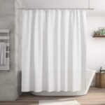 Cortina de Baño Lisa de Microfibra con ganchos para colgar