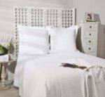 Colcha Ottoman Blanca 1 1/2 plazas