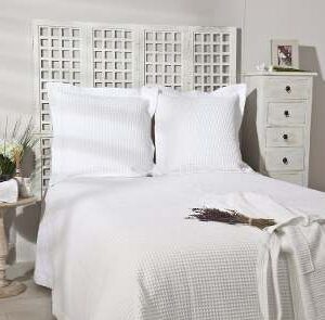 Colcha Ottoman Blanca 1 1/2 plazas