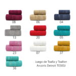 Juego de Toalla y Toallón Arcoiris Detroit 500 grs. 100% algodón