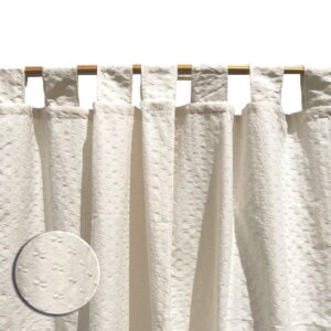 Juego de Cortinas Jaquard Crudo Jardena. tapa la luz
