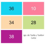 Juego de Toalla y Toallón Color Calfat 360 gr 100% Algodón