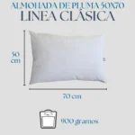 Almohada Pluma Duvet Linea Clásica 50x70 cm 900gr - Image 3