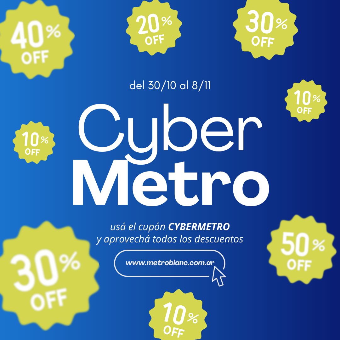 CyberMetro: usá el cupón CYBERMETRO y aprovechá todos los descuentos